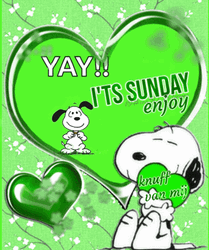 Snoopy Sunday Green Motif GIF