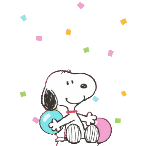 Snoopy Surrounded By Balloons Sticker