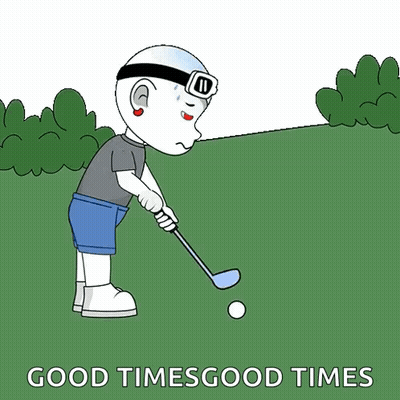 Snoopy Swinging Golf Club Good Times GIF
