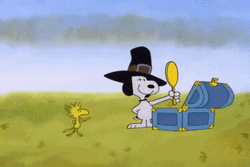 Snoopy Thanksgiving Mirror Reflection  GIF