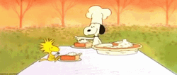 Snoopy Thanksgiving Pumpkin Pie Eating  GIF