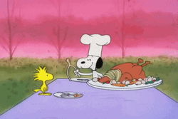 Snoopy Thanksgiving Wishbone GIF