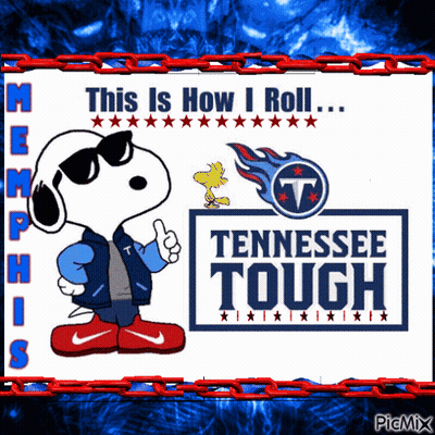 Snoopy Thumbs Up Next To Tennessee Tough Logo GIF