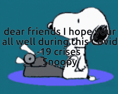 Snoopy Typing On Typewriter Dear Friends I Hope Your All Well GIF