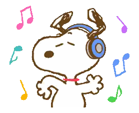 Snoopy Wearing Headphones With Music Notes Sticker