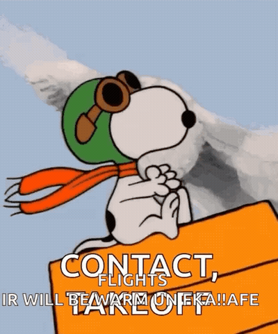 Snoopy Wearing Helmet And Goggles Contact Flights GIF