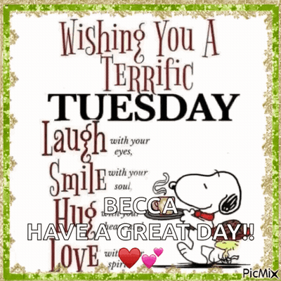 Snoopy Wishing You A Terrific Tuesday GIF