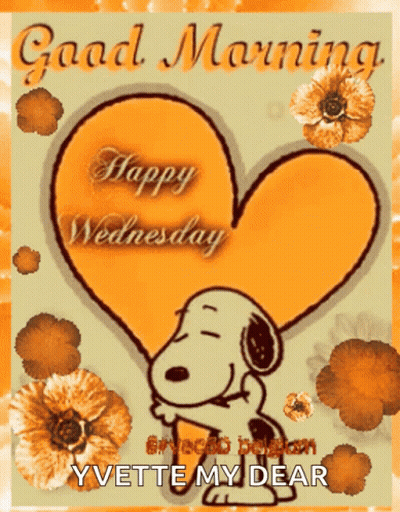 Snoopy With Heart Good Morning Happy Wednesday Yvette My Dear GIF