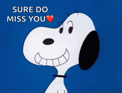 Snoopy With Heart Saying Sure Do Miss You GIF