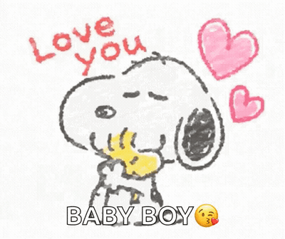 Snoopy With Hearts Love You Baby Boy GIF