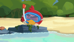 Snorkeling Angry Bird GIF