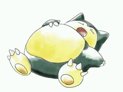 Snorlax Is A Pokemon That Is Laying Down On Its Back . GIF