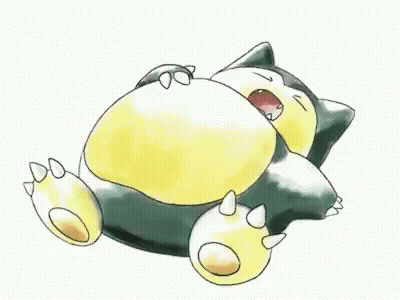 Snorlax Is A Pokemon That Is Laying Down With Its Mouth Open And Yawning . GIF