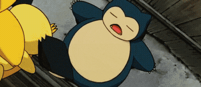 Snorlax Is Laying On The Ground Next To A Yellow Pikachu . GIF