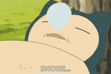 Snorlax Pokemon Sleeping And Snoring GIF