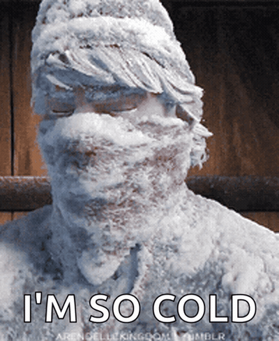 Snow Covered Man Statue I M So Cold GIF