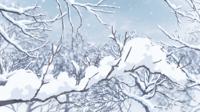 Snow Covered Trees Under Blue Sky GIF