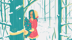 Snow Falling Christmas Art GIF