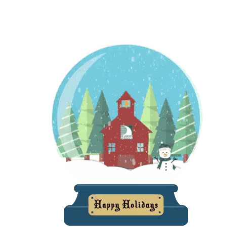 Snow Globe Saying Happy Holidays Sticker