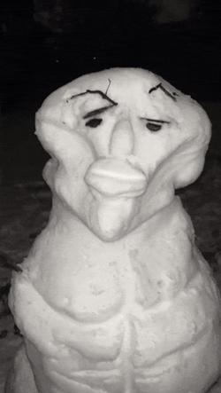 Snow Man Mewing Meme GIF