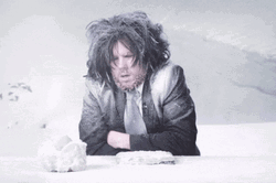 Snow Storm Man Shaking From Cold GIF