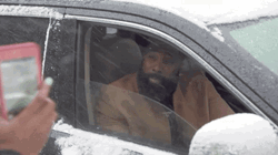 Snow Storm Rolling Up Window GIF