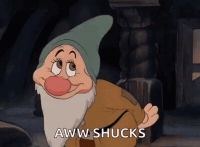 Snow White Character Saying Aww Shucks GIF