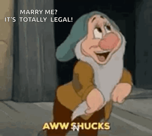 Snow White Dwarf Saying Marry Me GIF