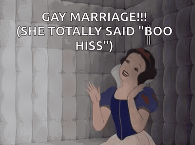 Snow White Gay Marriage Boo Hiss GIF