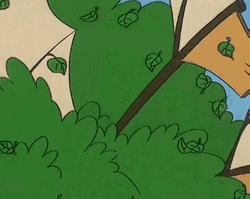 Snow White Green Falling Leaves GIF