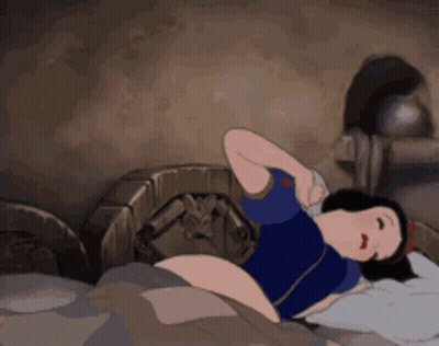 Snow White Lying In Bed With Spider GIF