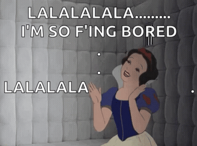Snow White Wearing Headphones Says Lalalalala Im So F Ing Bored GIF