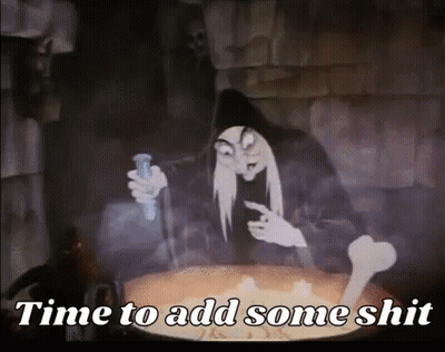 Snow White Witch Cooking Potion GIF