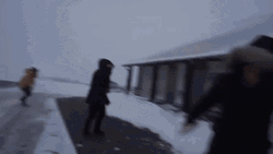 Snow Wind Blowing A Woman