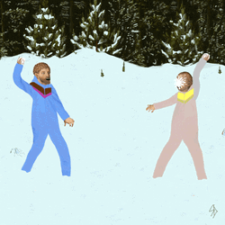 Snowball Fight Couple Winter Snow GIF