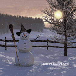 Snowball Fight Snowman GIF