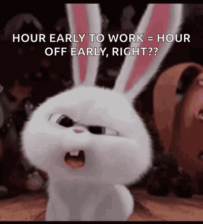 Snowball Hour Early To Work = Hour Off Early GIF