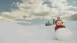 Snowball Making Teletubbies Po GIF