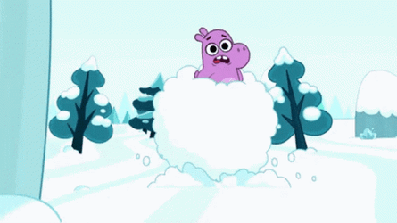 Snowball Rolling Cute Pikwik Pack Friends GIF