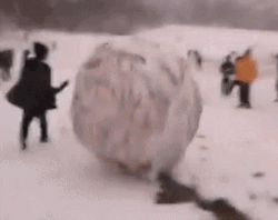 Snowball Rolling Disaster Run  GIF