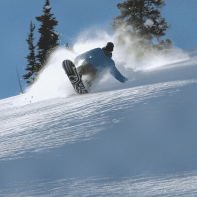 Snowboarder Riding Snow Slope With Salomon Sticker GIF