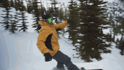 Snowboarding Cliff Trick Snow Dust GIF