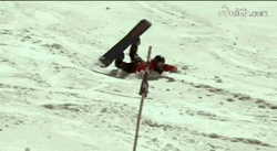 Snowboarding Epic Fail Fall GIF