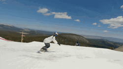 Snowboarding Spin Trick Slide  GIF