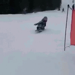 Snowboarding Winter Snow Kid Slide GIF