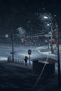 Snowfall On The Street GIF