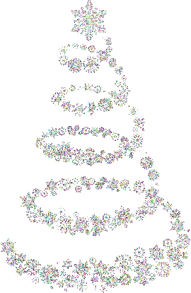 Snowflake And Flower Christmas Tree Sticker