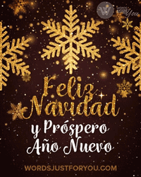 Snowflakes Feliz Navidad Digital Art GIF