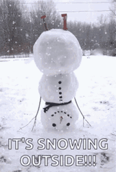 Snowing At Inverted Snowman GIF