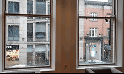 Snowing Window Scenery GIF